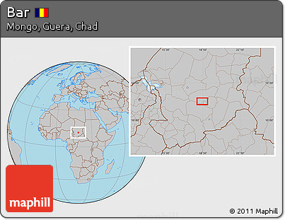 Gray Location Map of Bar