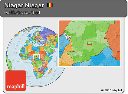 Political Location Map of Niagar Niagar