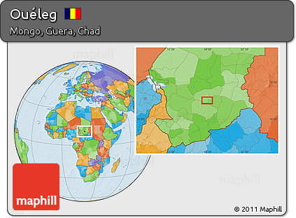 Political Location Map of Ouéleg
