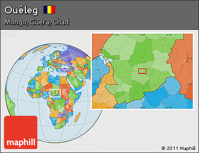 Political Location Map of Ouéleg