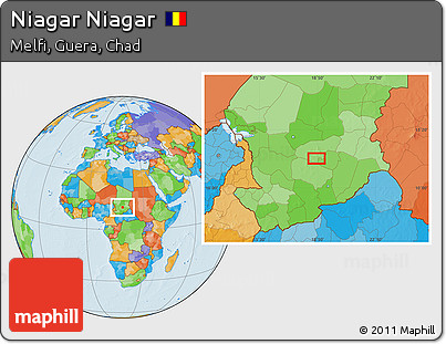 Political Location Map of Niagar Niagar