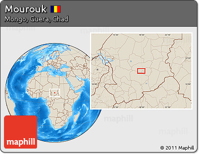 Shaded Relief Location Map of Mourouk