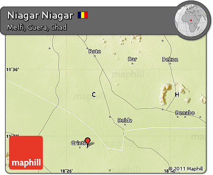 Physical Map of Niagar Niagar