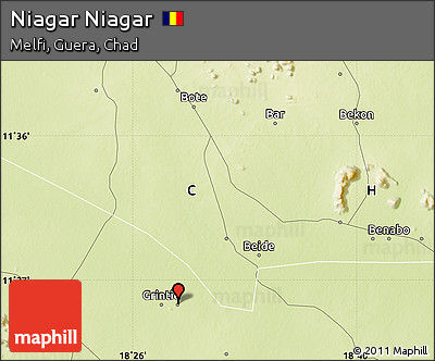Physical Map of Niagar Niagar
