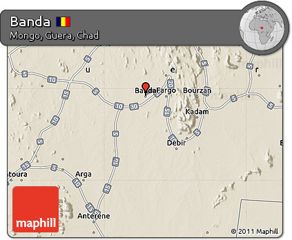 Shaded Relief Map of Banda