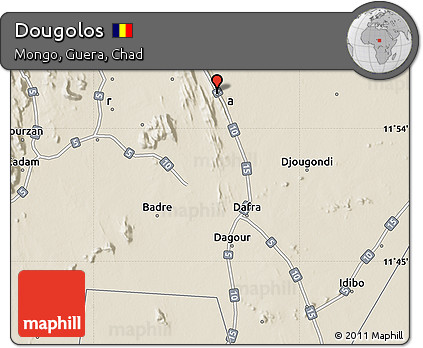 Shaded Relief Map of Dougolos