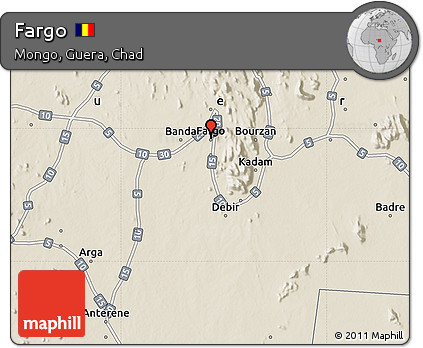 Shaded Relief Map of Fargo