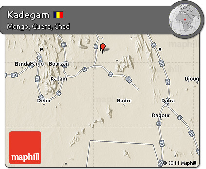 Shaded Relief Map of Kadegam