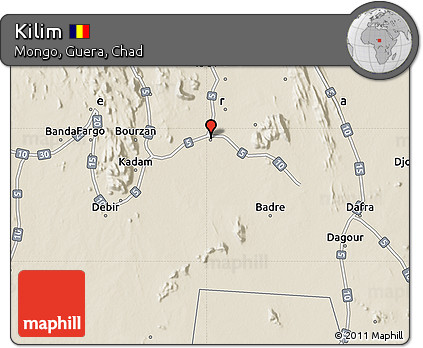 Shaded Relief Map of Kilim