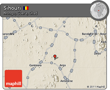 Shaded Relief Map of Sihouri