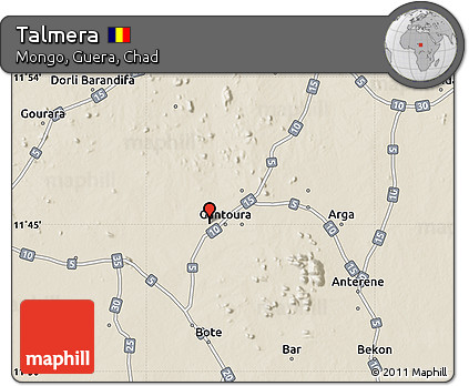 Shaded Relief Map of Talmera