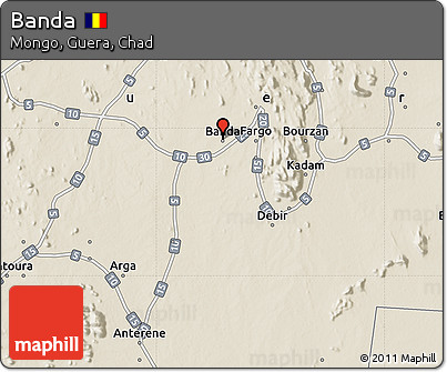Shaded Relief Map of Banda