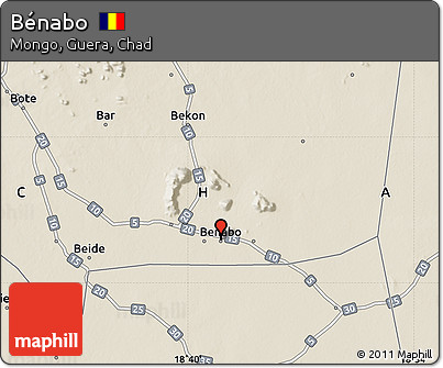 Shaded Relief Map of Bénabo