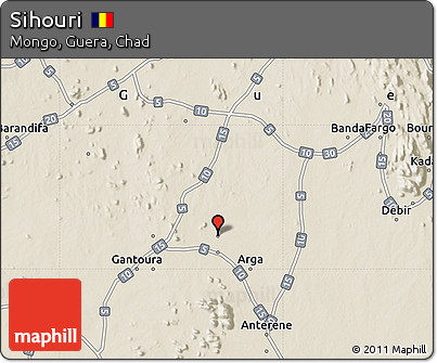 Shaded Relief Map of Sihouri