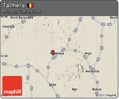 Shaded Relief Map of Talmera