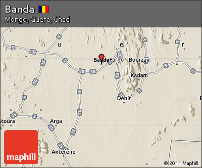 Shaded Relief Map of Banda