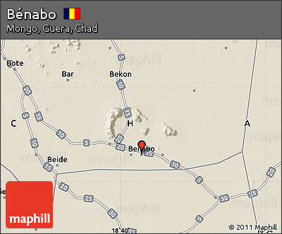 Shaded Relief Map of Bénabo