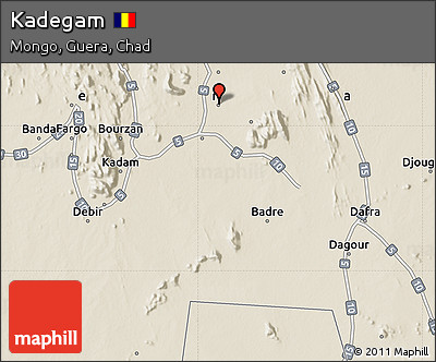 Shaded Relief Map of Kadegam