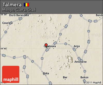 Shaded Relief Map of Talmera