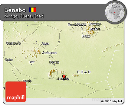 Physical Panoramic Map of Bénabo