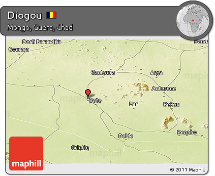 Physical Panoramic Map of Diogou