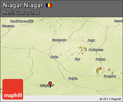 Physical Panoramic Map of Niagar Niagar