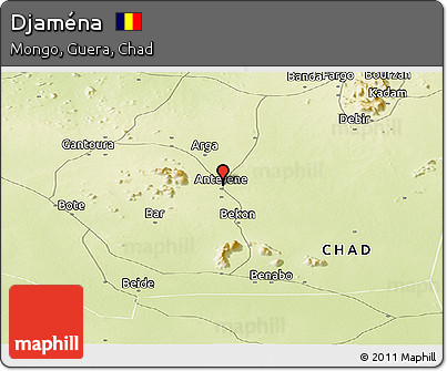 Physical Panoramic Map of Djaména
