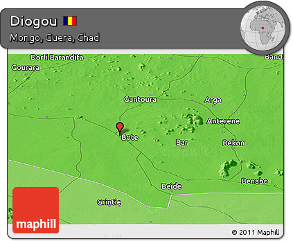Political Panoramic Map of Diogou