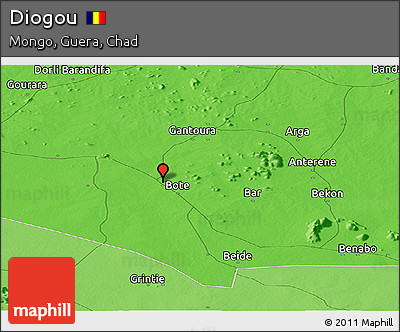Political Panoramic Map of Diogou