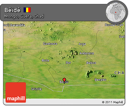 Satellite Panoramic Map of Béidé
