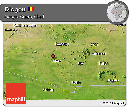 Satellite Panoramic Map of Diogou
