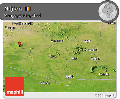 Satellite Panoramic Map of Ndjion