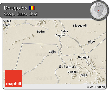 Shaded Relief Panoramic Map of Dougolos