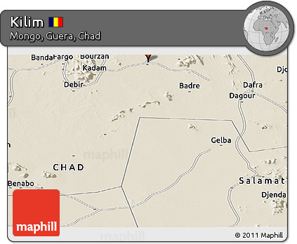 Shaded Relief Panoramic Map of Kilim