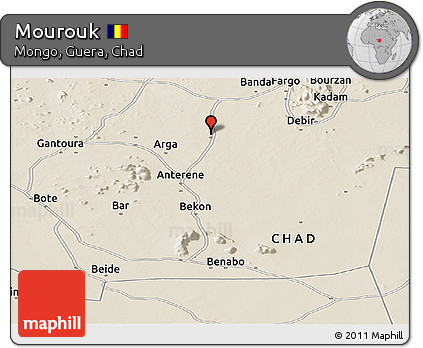 Shaded Relief Panoramic Map of Mourouk