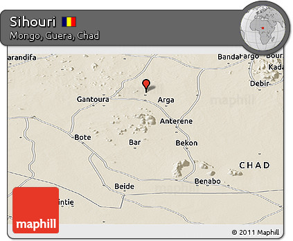 Shaded Relief Panoramic Map of Sihouri