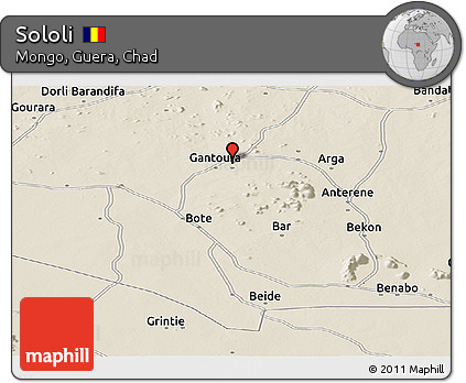 Shaded Relief Panoramic Map of Sololi