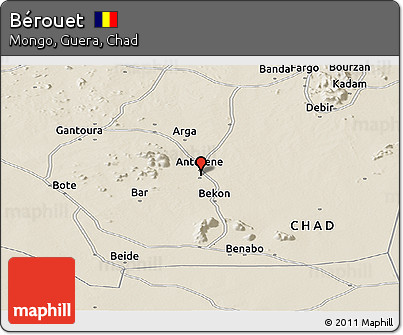 Shaded Relief Panoramic Map of Bérouet