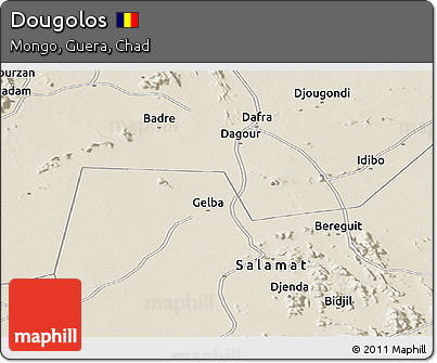 Shaded Relief Panoramic Map of Dougolos