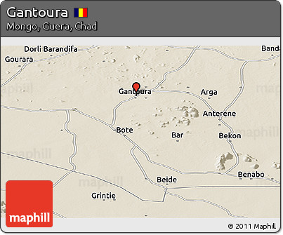 Shaded Relief Panoramic Map of Gantoura