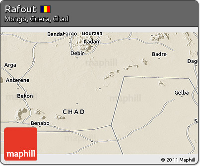 Shaded Relief Panoramic Map of Rafout
