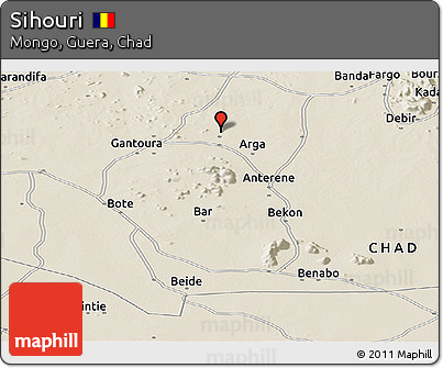Shaded Relief Panoramic Map of Sihouri
