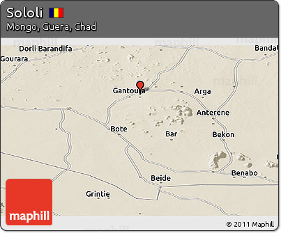 Shaded Relief Panoramic Map of Sololi