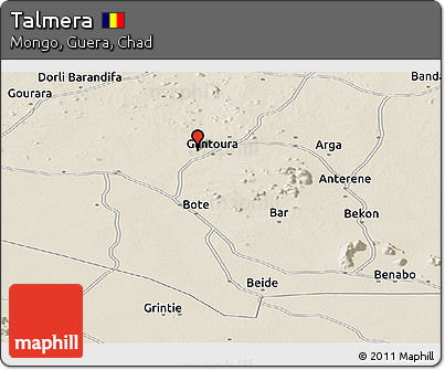 Shaded Relief Panoramic Map of Talmera