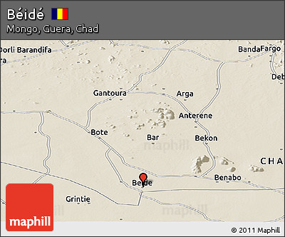 Shaded Relief Panoramic Map of Béidé