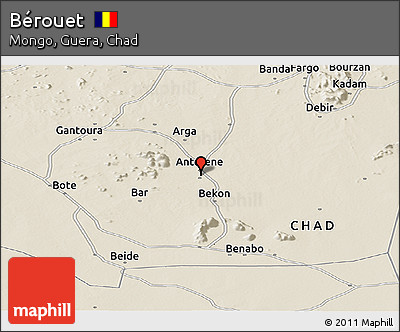 Shaded Relief Panoramic Map of Bérouet