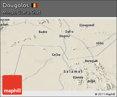 Shaded Relief Panoramic Map of Dougolos