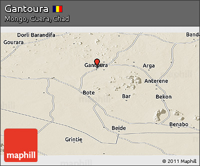 Shaded Relief Panoramic Map of Gantoura