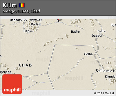 Shaded Relief Panoramic Map of Kilim