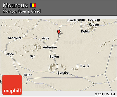 Shaded Relief Panoramic Map of Mourouk